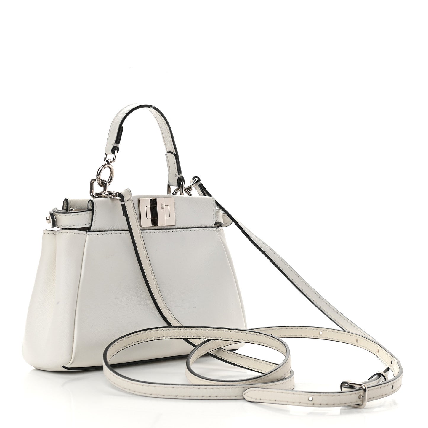 Shiny Nappa Micro Peekaboo Iconic Satchel White