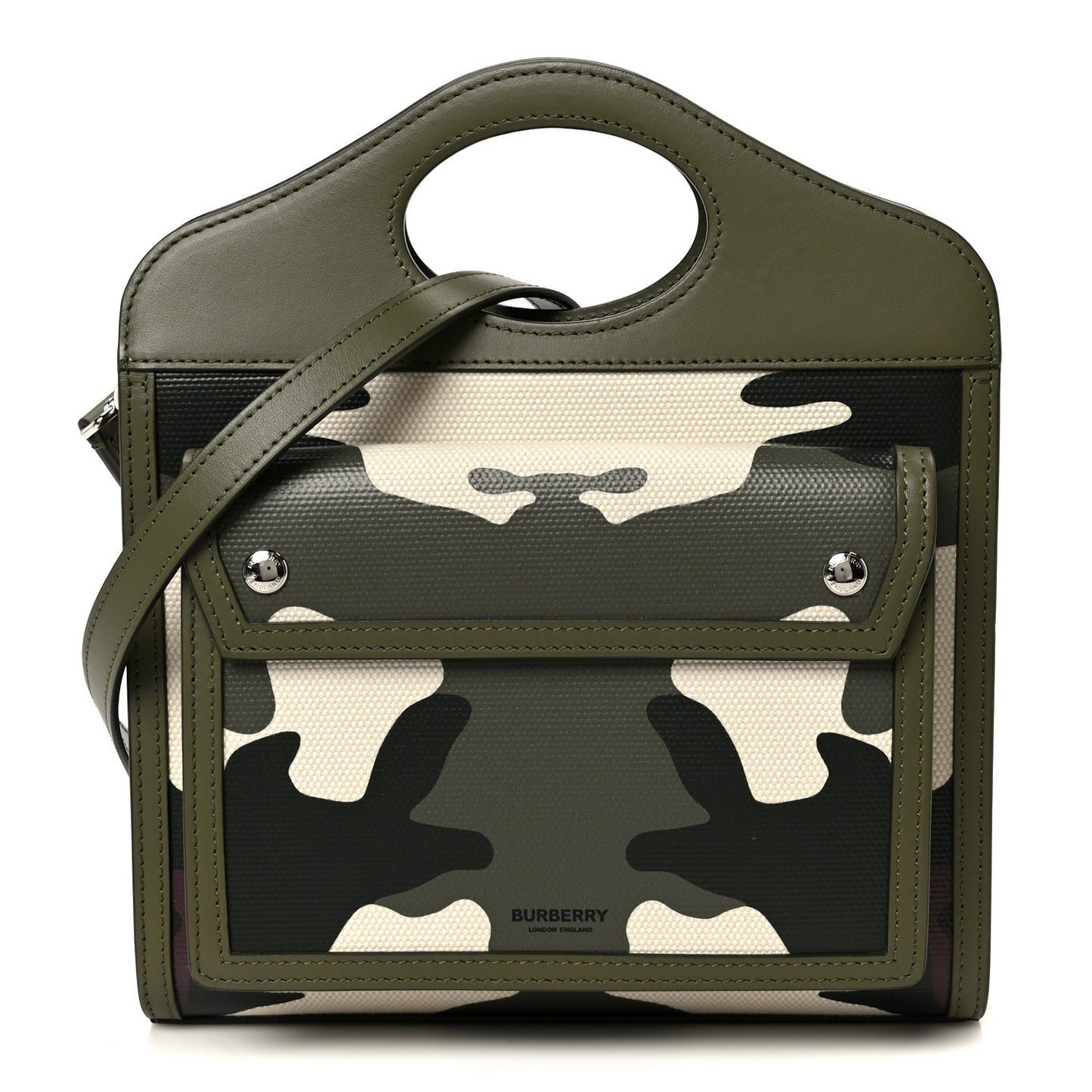 Calfskin Camouflage Mini Pocket Bag Green