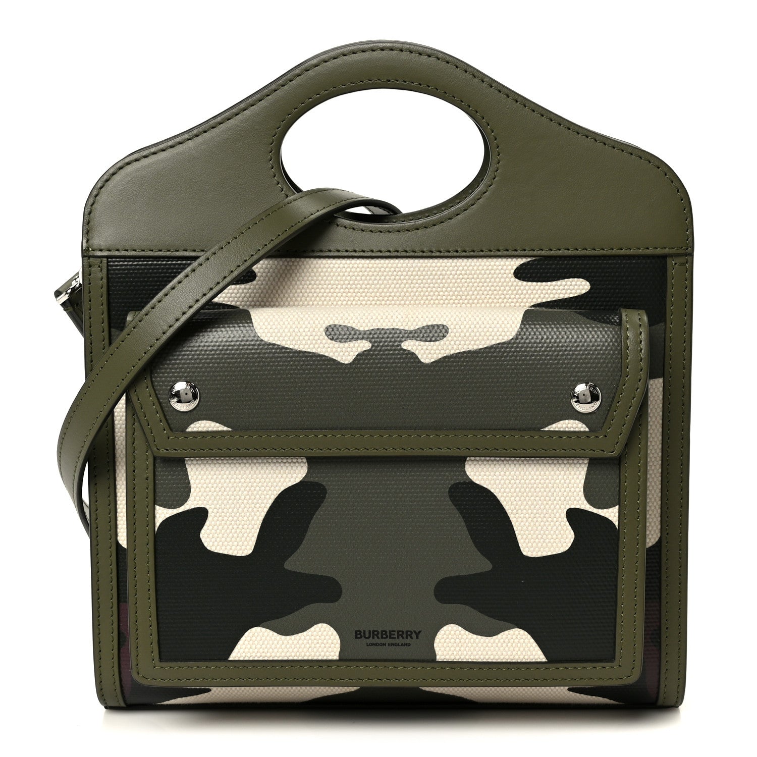 Burberry Calfskin Camouflage Mini Pocket Bag Green 1 of 13
