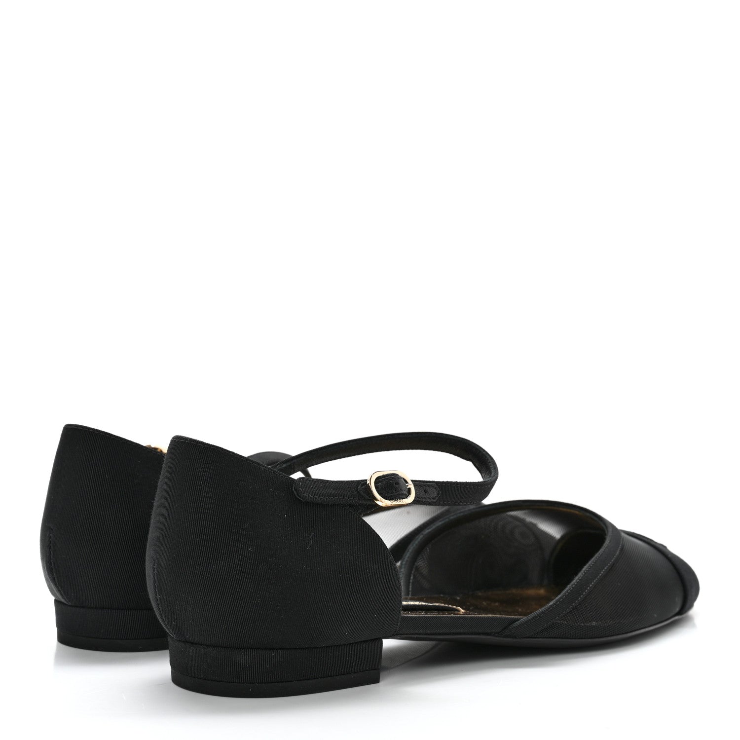 Chanel Mesh Grosgrain Cap Toe CC Flats 42 Black 4 of 11