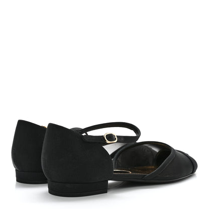 Chanel Mesh Grosgrain Cap Toe CC Flats 42 Black 4 of 11