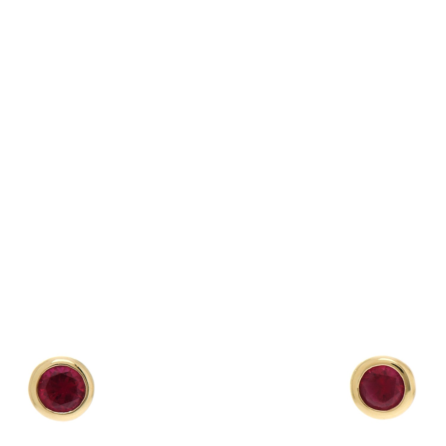 Tiffany 18K Yellow Gold Ruby .22ctw Elsa Peretti Color By The Yard Earrings 1 of 8