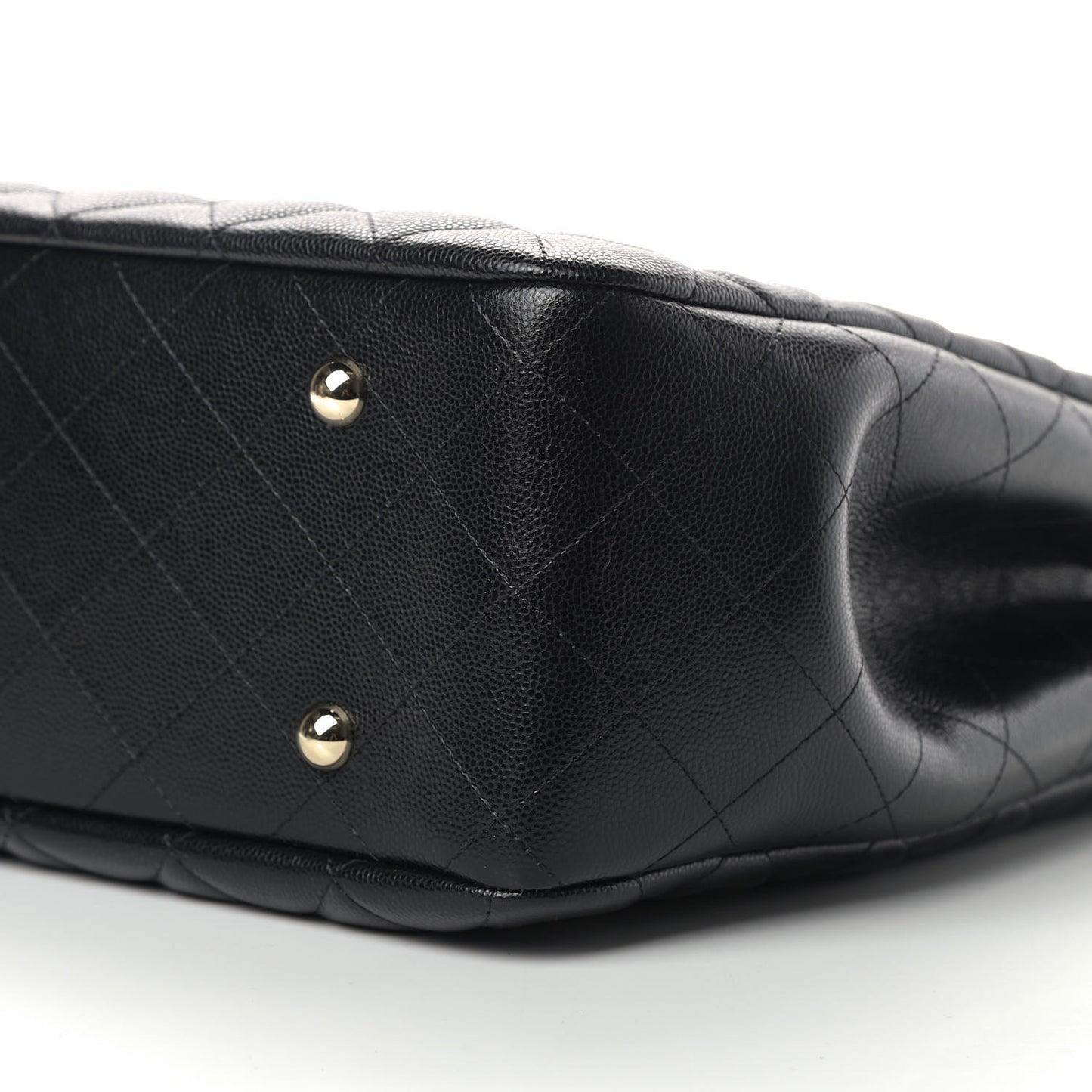 Caviar Quilted Large Shopping Tote Black