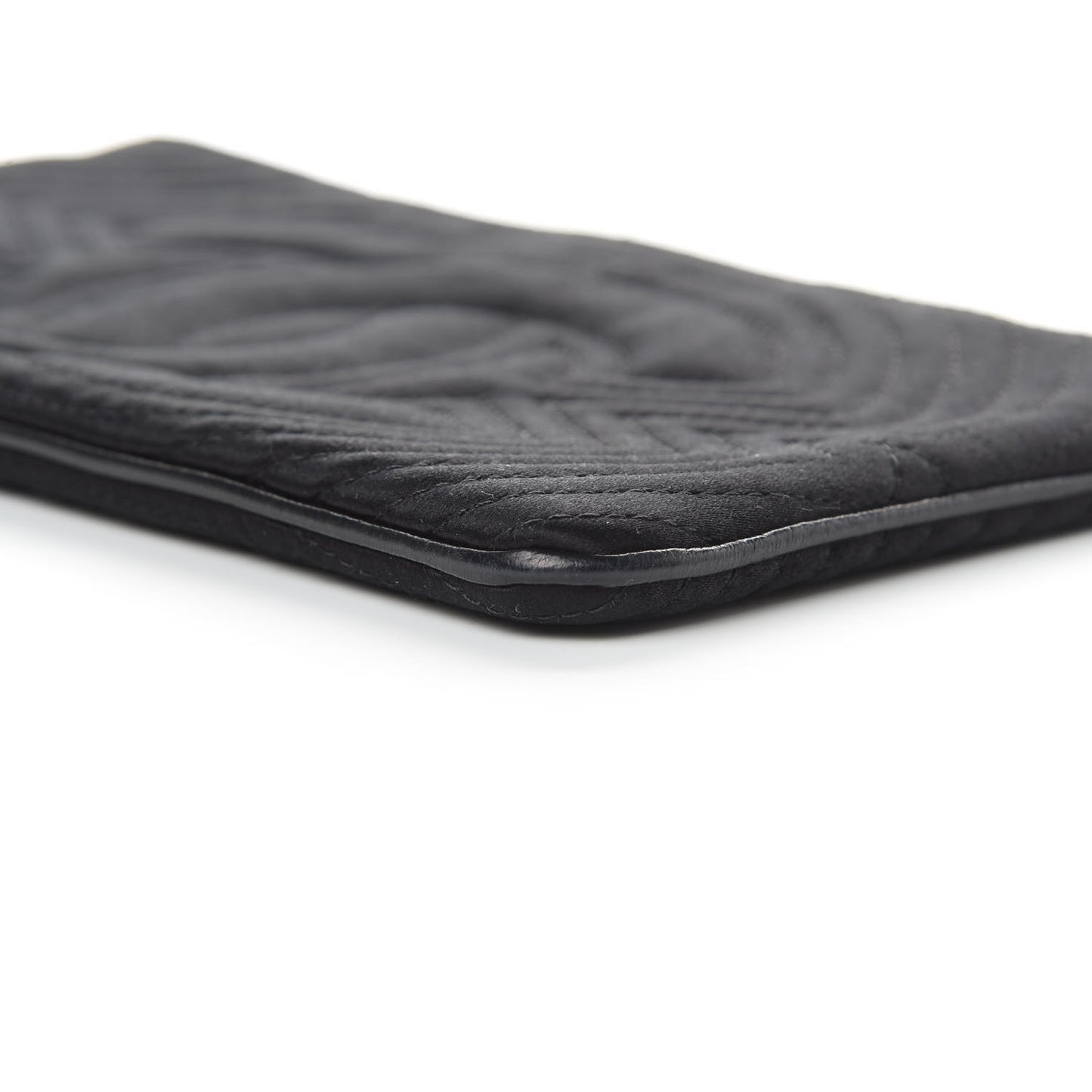 Satin Camellia Evening Bag Black