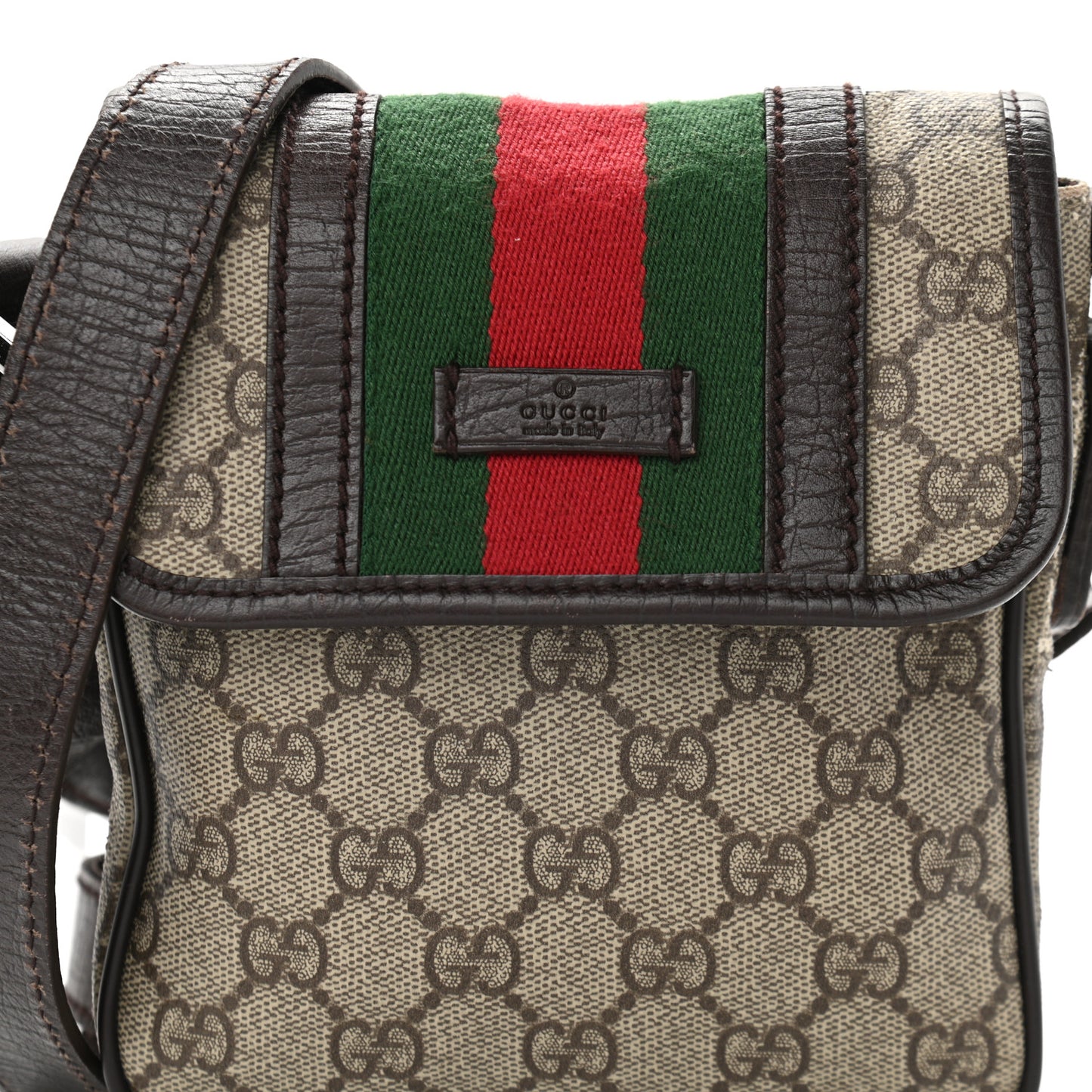 GG Plus Monogram Web Small Flap Messenger Bag