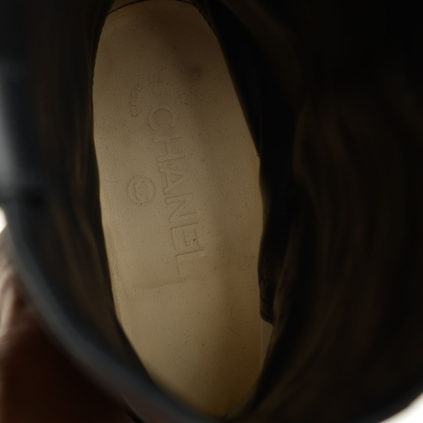 Calfskin Star Quilted Biker Boots 40 Black