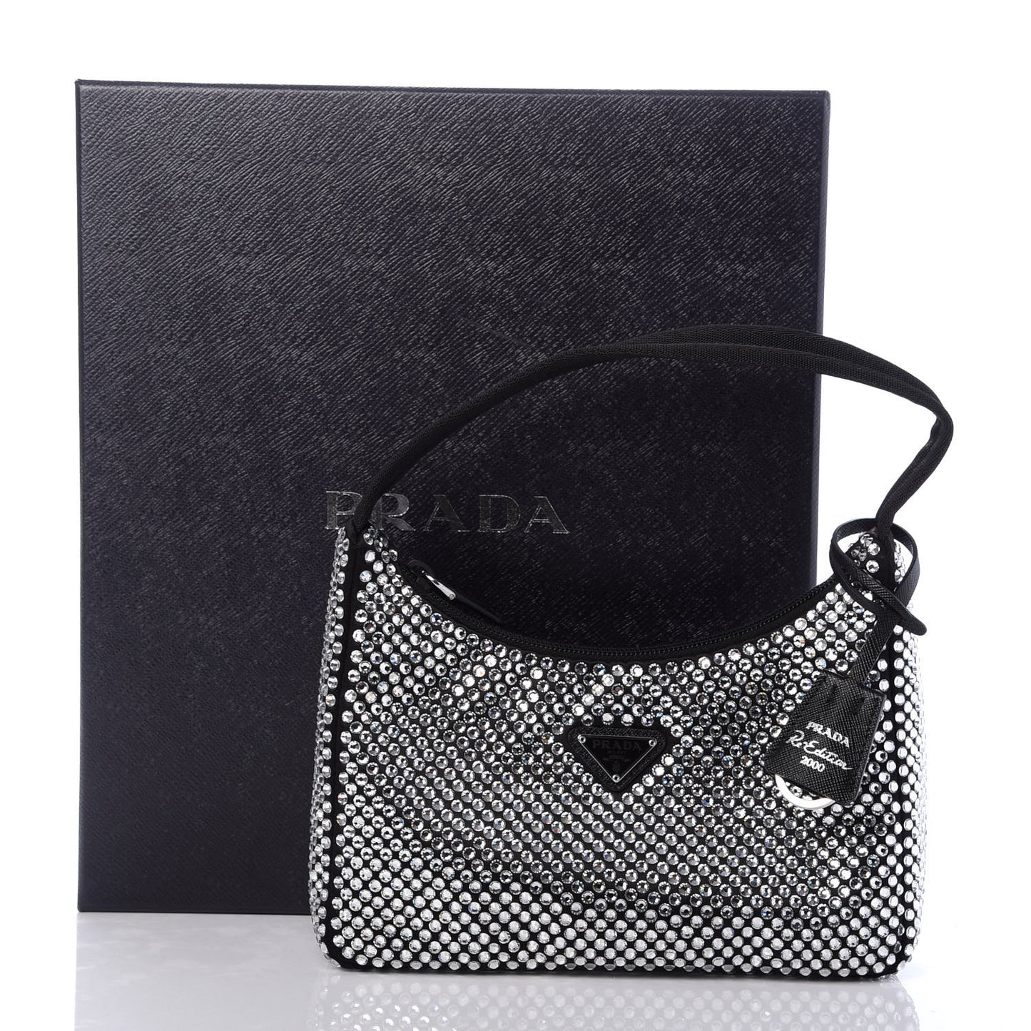 Satin Crystal Mini Re-Edition 2000 Bag Cristal