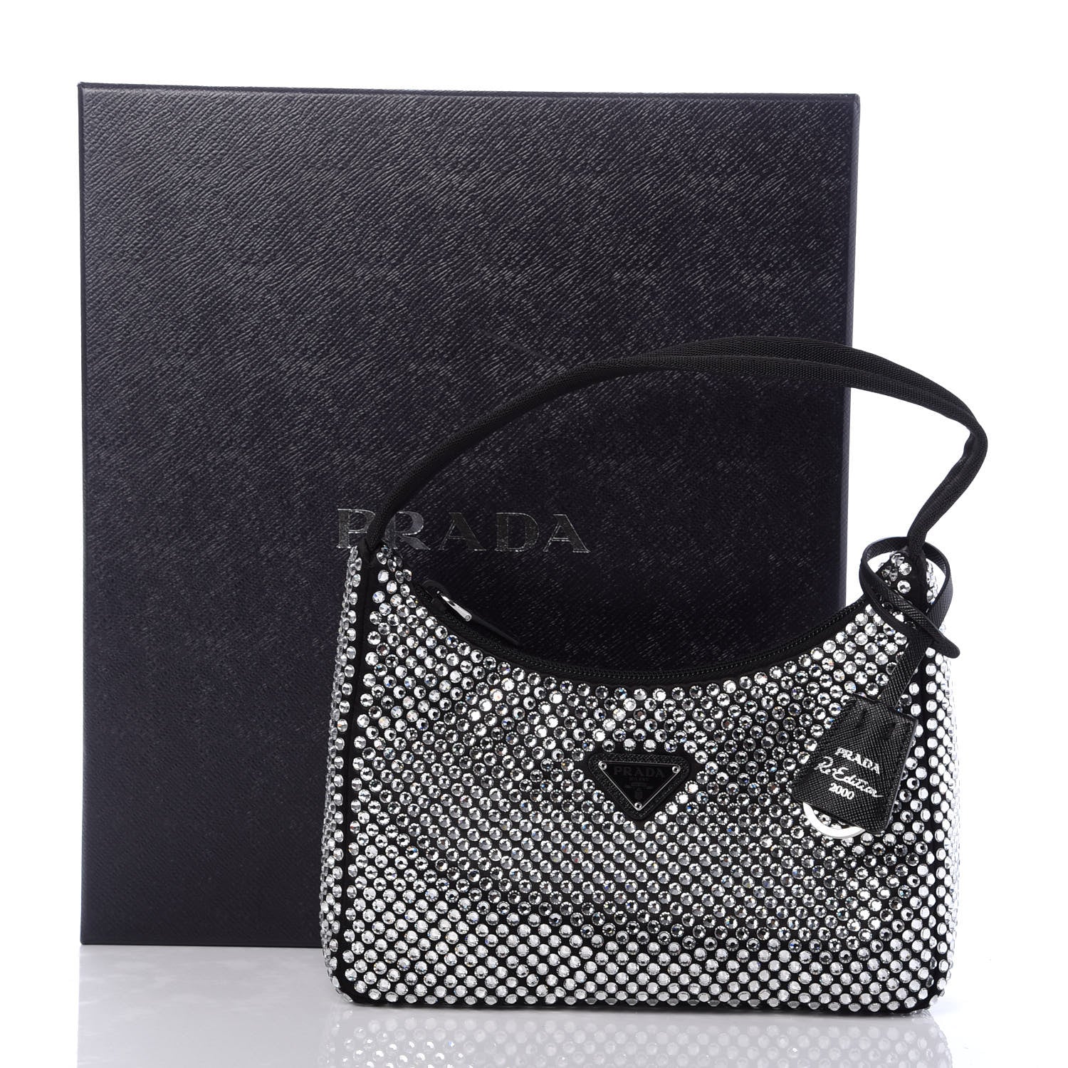 Prada Satin Crystal Mini Re-Edition 2000 Bag Cristal 10 of 10