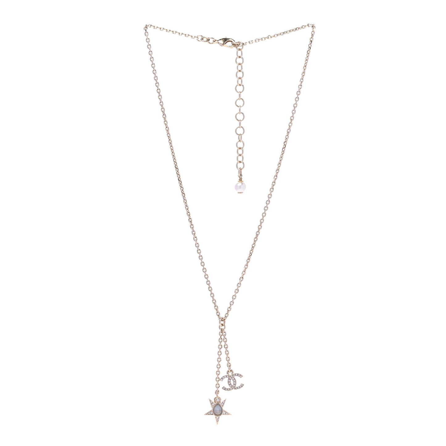 Crystal CC Star Necklace Gold Pink Blue