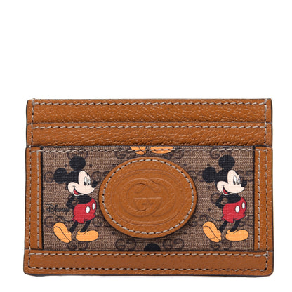 Gucci X DISNEY Mini Vintage GG Supreme Monogram Mickey Mouse Card Holder Beige Vintage Sun Oil 1 of 8