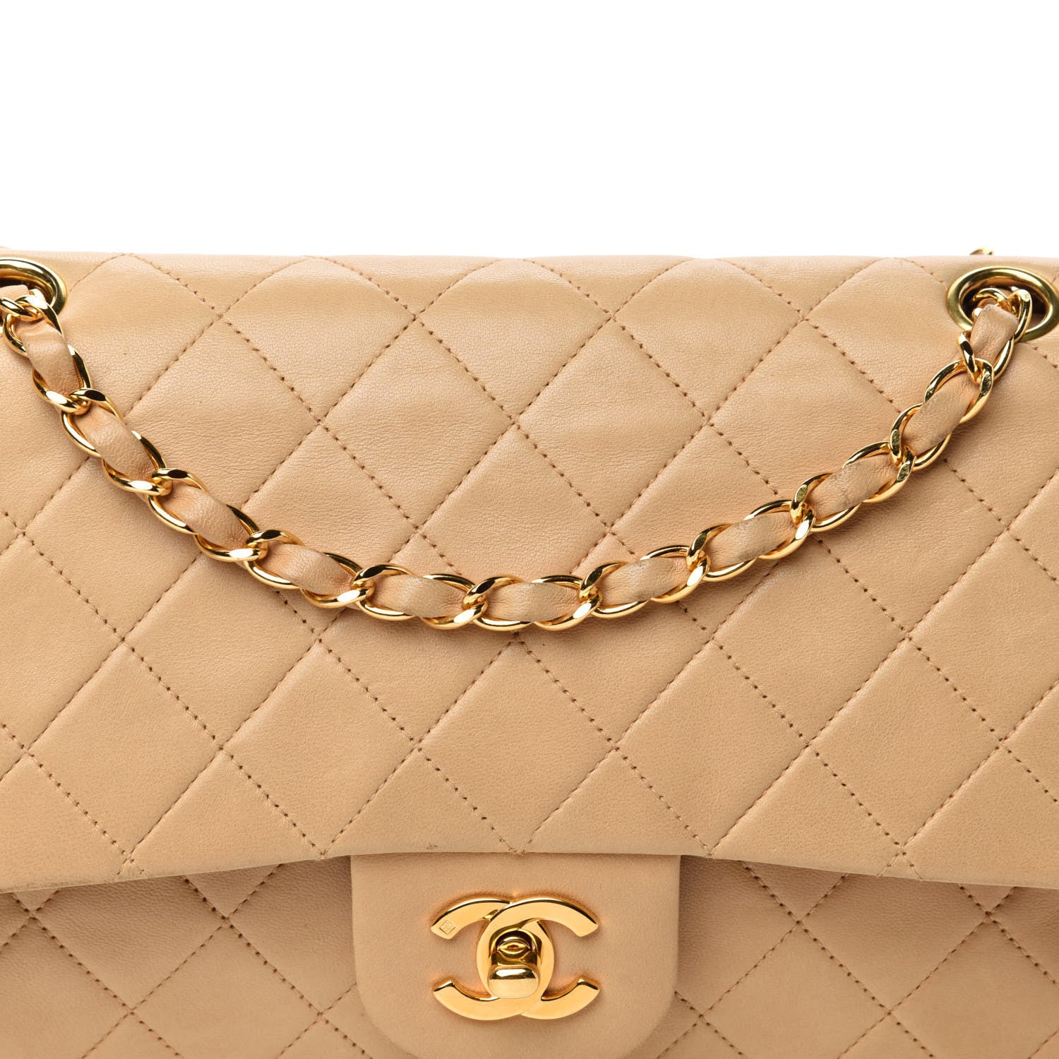 Chanel Lambskin Quilted Small Double Flap Beige 16 of 16