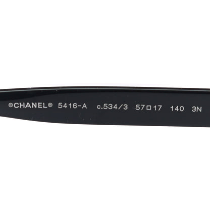 Chanel Acetate Oval Sunglasses 5416-A Black Beige 6 of 7