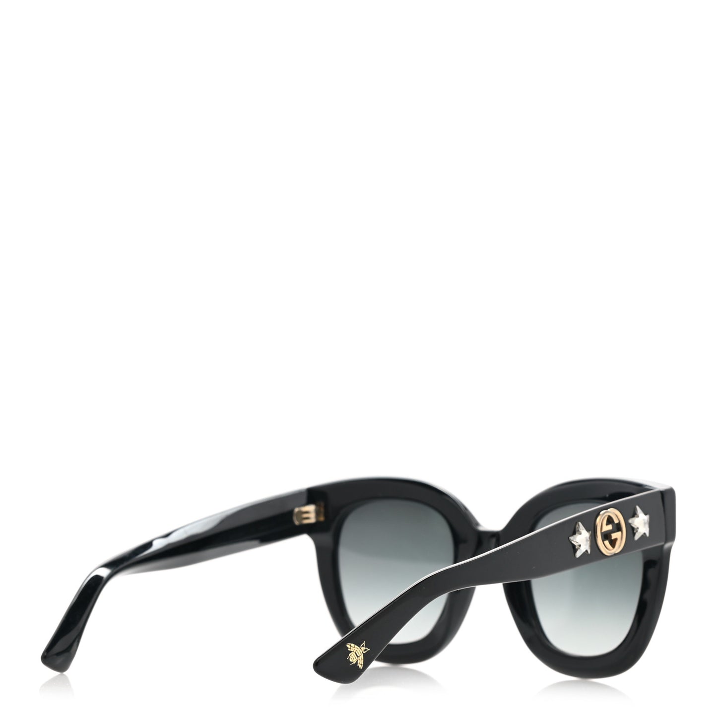 Acetate Crystal Star Round Frame Sunglasses GG0208S Black