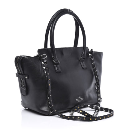 Valentino Garavani Vitello Small Rockstud Double Handle Tote Black 2 of 9
