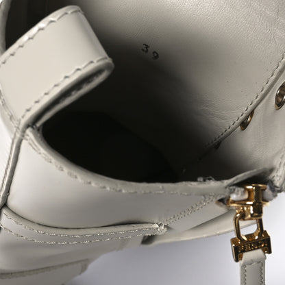 Fendi Vitello Abrasivato Fendigraphy 50mm Biker Boots 39 White 8 of 9