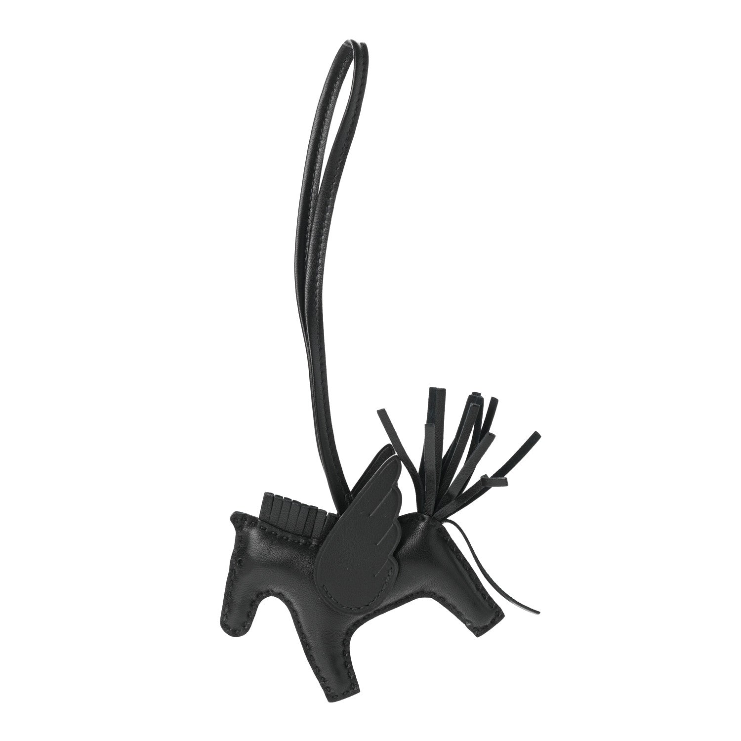 Hermes Milo Lambskin Grigri Rodeo Pegase Horse Bag Charm PM So Black 1 of 5