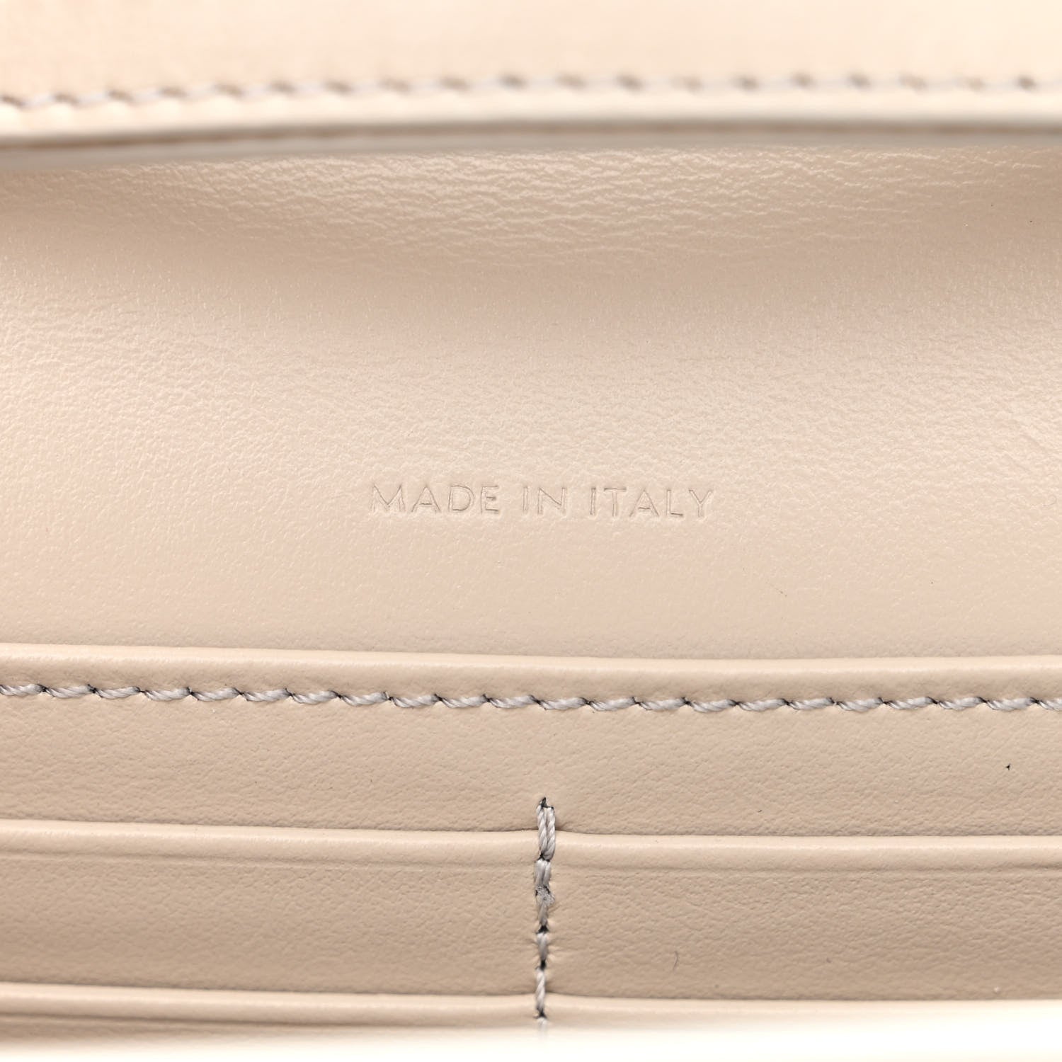 Celine Shiny Calfskin Triomphe Margo Wallet on Chain Light Stone 7 of 15