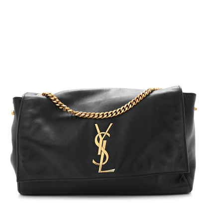 Saint Laurent Smooth Calfskin Suede Medium Reversible Monogram Kate Satchel Black 1 of 10