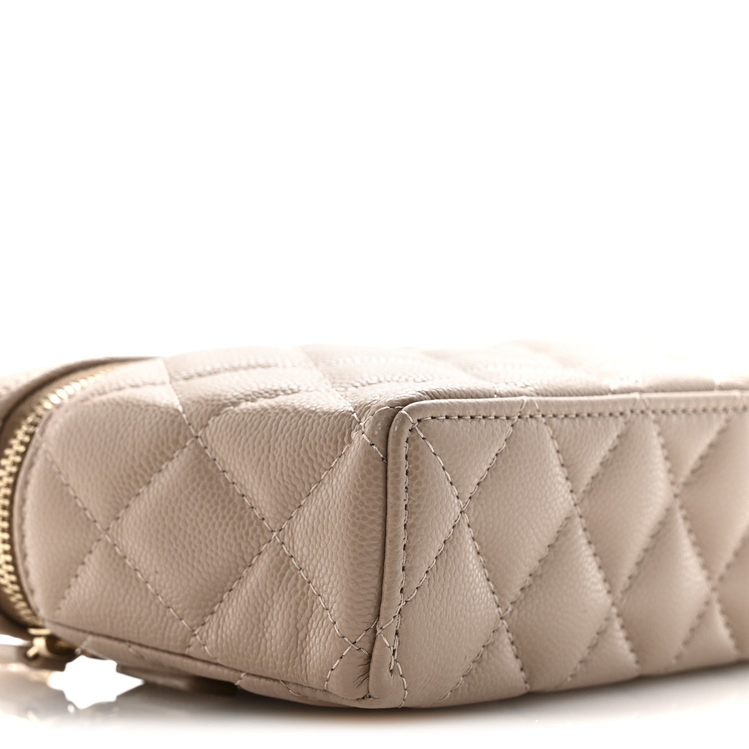 Chanel Caviar Quilted Top Handle Slim Vanity With Chain Dark Beige 9 of 11
