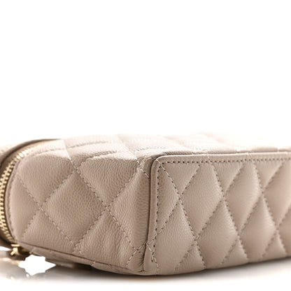 Chanel Caviar Quilted Top Handle Slim Vanity With Chain Dark Beige 9 of 11