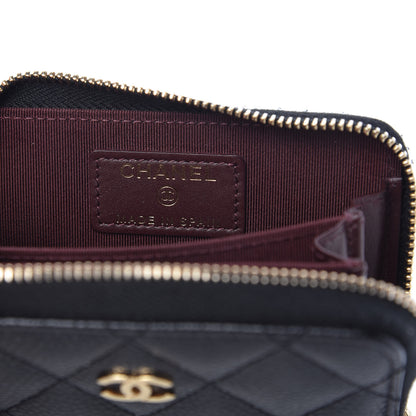 Chanel Caviar Quilted Zip Coin Purse Black 6 of 7