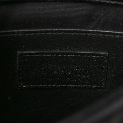 Saint Laurent Crinkled Calfskin Matelasse Monogram Baby Niki Chain Satchel Black 6 of 6