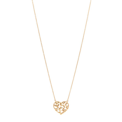 Tiffany 18K Rose Gold Paloma Picasso Olive Leaf Heart Pendant Necklace 1 of 4