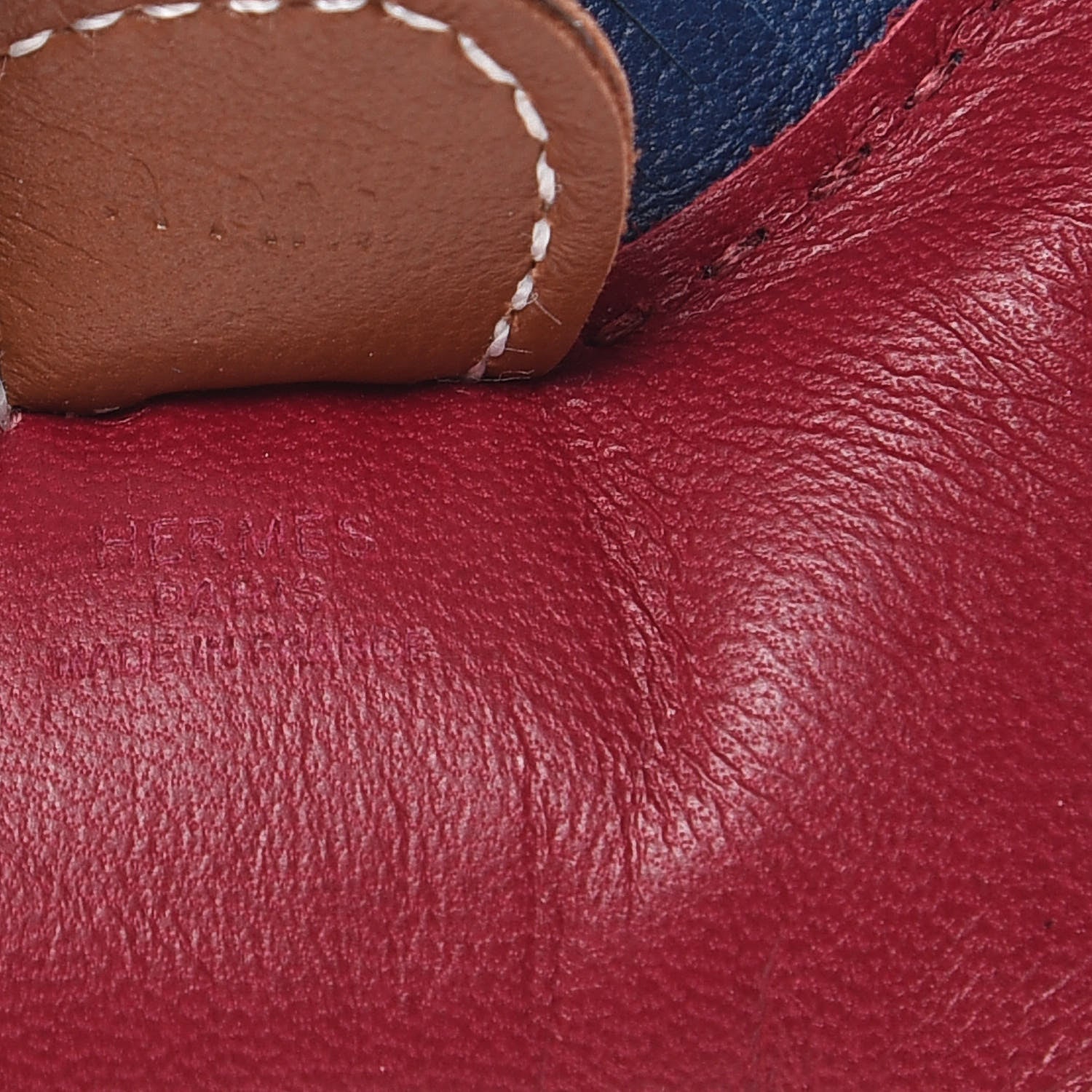 Hermes Milo Lambskin Grigri Rodeo Horse Bag Charm PM Bleu de Malte Rubis Fauve 3 of 4