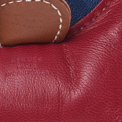 Hermes Milo Lambskin Grigri Rodeo Horse Bag Charm PM Bleu de Malte Rubis Fauve 3 of 4
