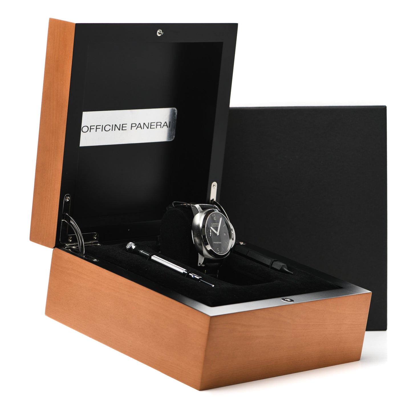 Stainless Steel Alligator 42mm Luminor 1950 3 Day Power Reserve Automatic Watch Black PAM00392