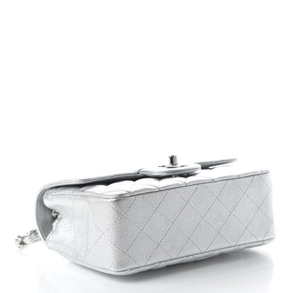 Chanel Metallic Lambskin Quilted Mini Rectangular Flap Silver 4 of 10