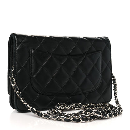 Chanel Lambskin Quilted Wallet On Chain WOC Black 3 of 12