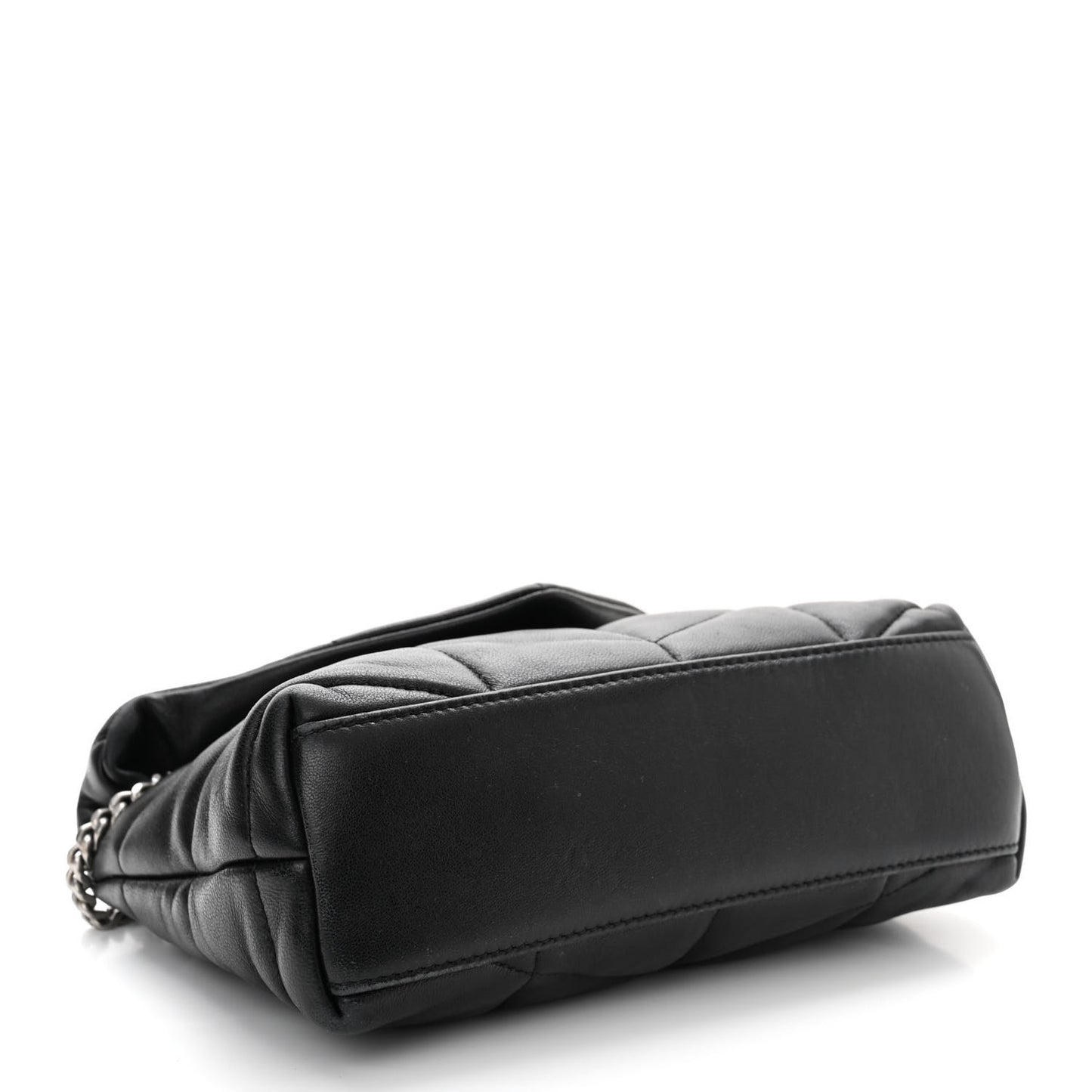 Lambskin Quilted Toy Loulou Puffer Monogram Chain Satchel Black