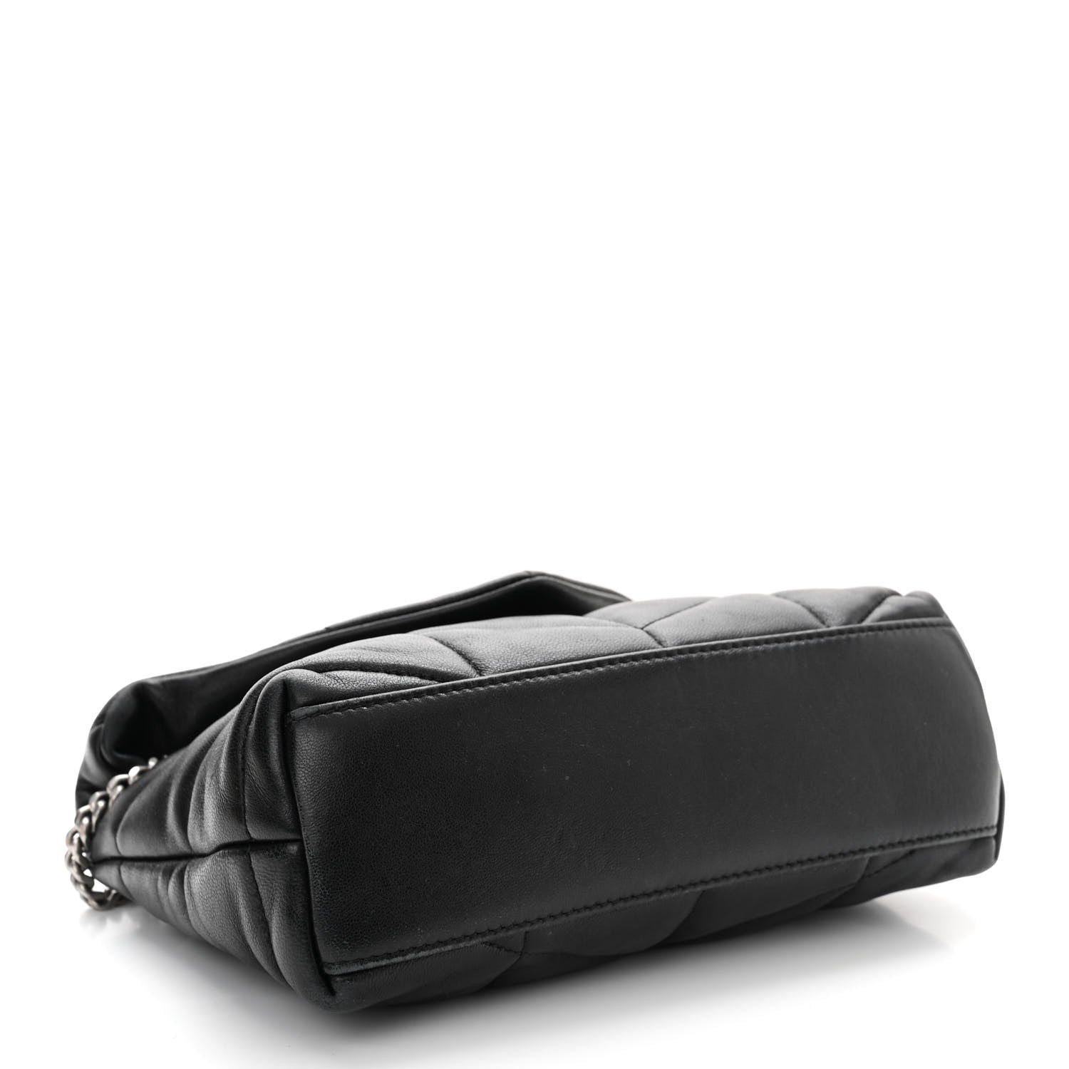 Saint Laurent Lambskin Quilted Toy Loulou Puffer Monogram Chain Satchel Black 4 of 12