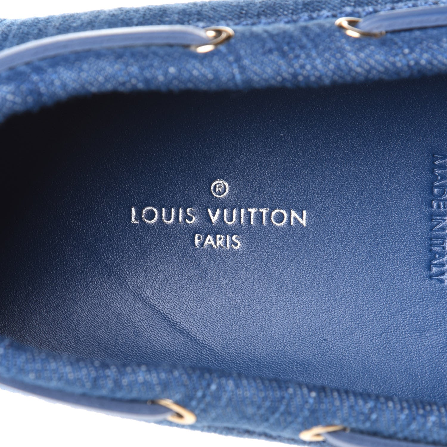 Louis Vuitton Monogram Denim Gloria Loafers 39.5 Blue 9 of 10