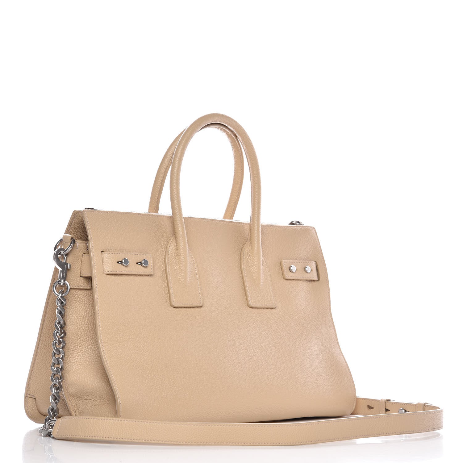 Saint Laurent Grained Calfskin Small Souple Sac De Jour Dark Beige 3 of 10