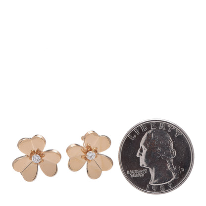Van Cleef & Arpels 18K Yellow Gold Diamond Small Frivole Earrings 2 of 4