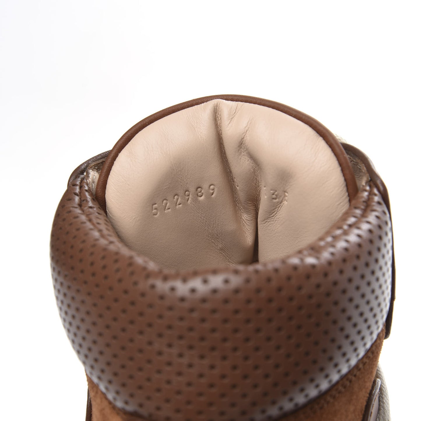 X SEGA Suede Calfskin GG Monogram Womens Flashtrek High-Top Sneakers 36 New Cuir Beige Ruggine
