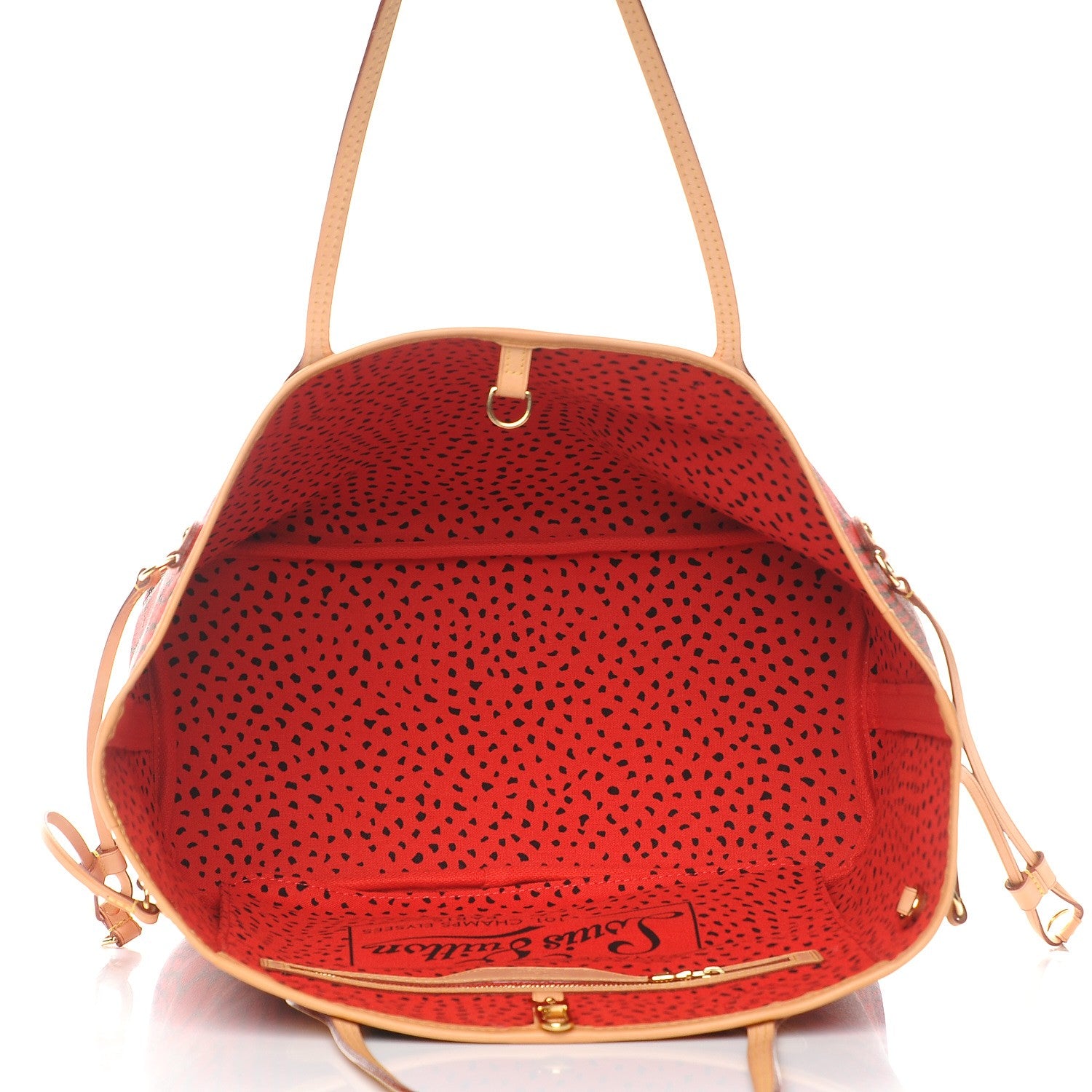 Louis Vuitton Monogram Kusama Waves Neverfull MM Red 6 of 8