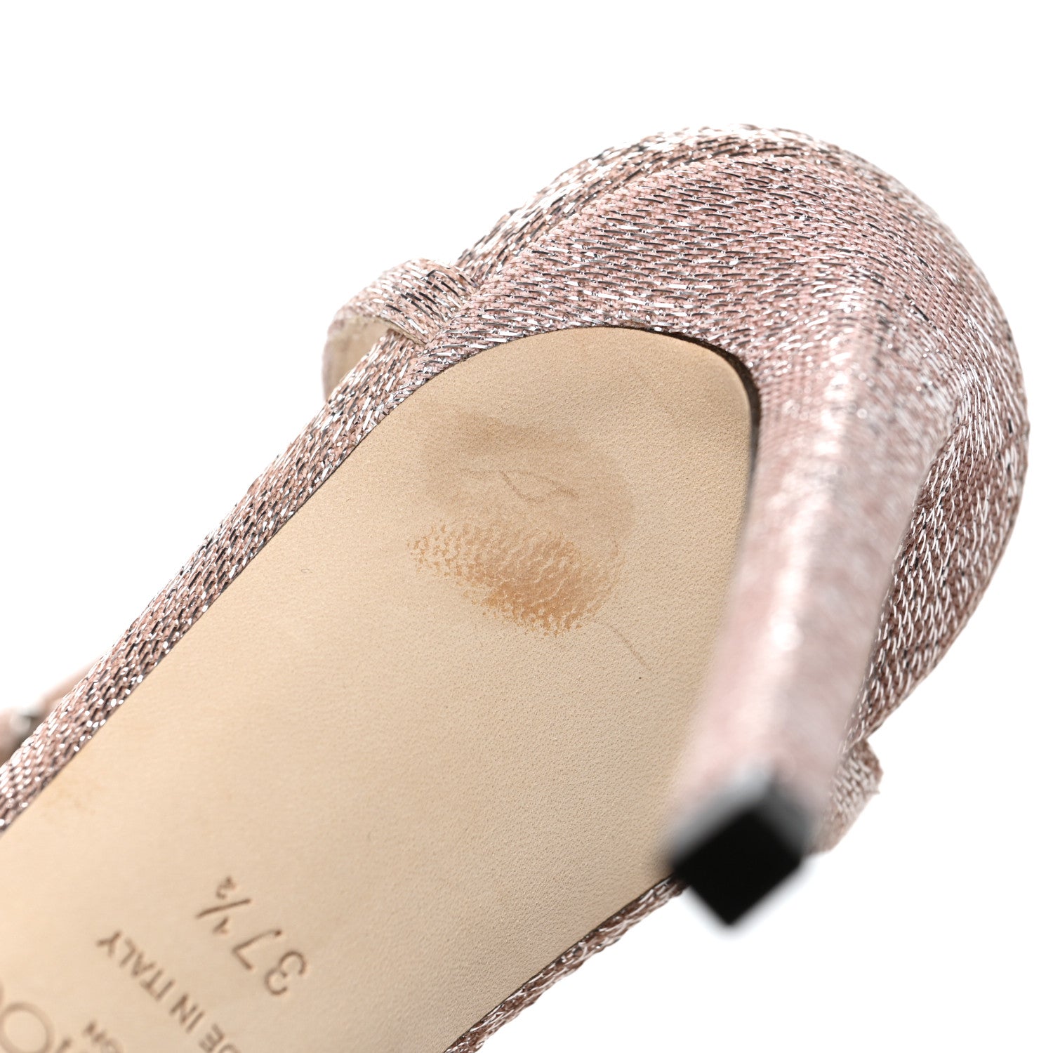 Jimmy Choo Crystal Thaia 100 Sandal 37.5 Ballet Pink 10 of 11