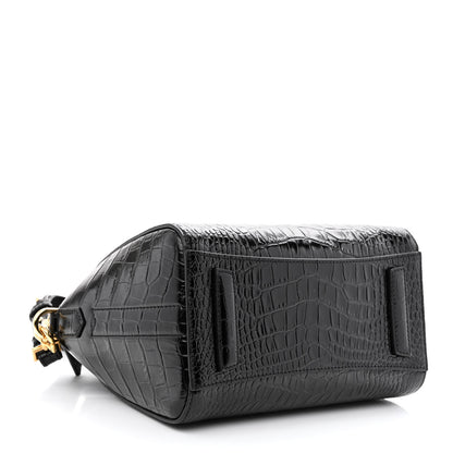 Givenchy Calfskin Crocodile Embossed Mini Antigona Black 4 of 10