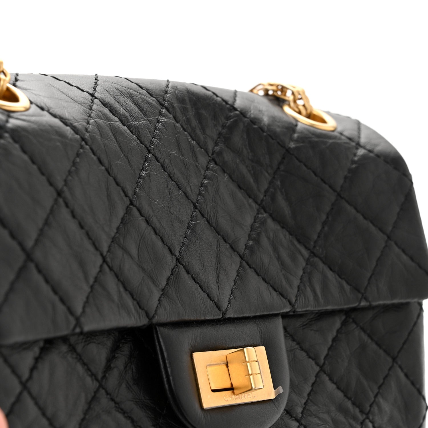 Chanel Aged Calfskin Quilted 2.55 Reissue Mini Flap Black 12 of 13