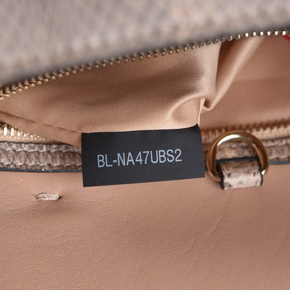 Valentino Garavani Snakeskin Small Demilune Double Handle Satchel Beige 9 of 11