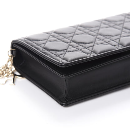 Christian Dior Lambskin Cannage Lady Dior Pouch Black 8 of 9