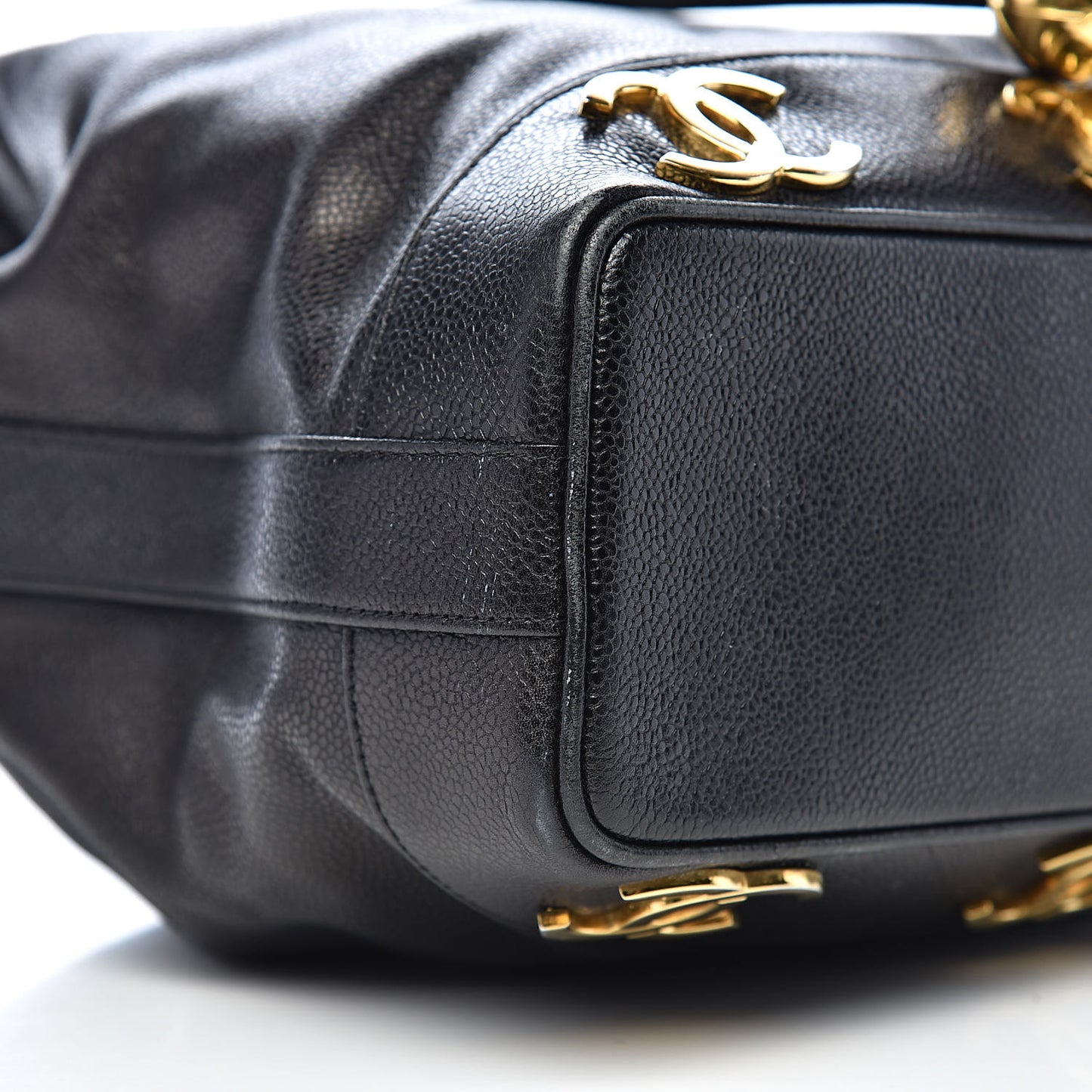 Caviar CC Drawstring Shoulder Bag Black