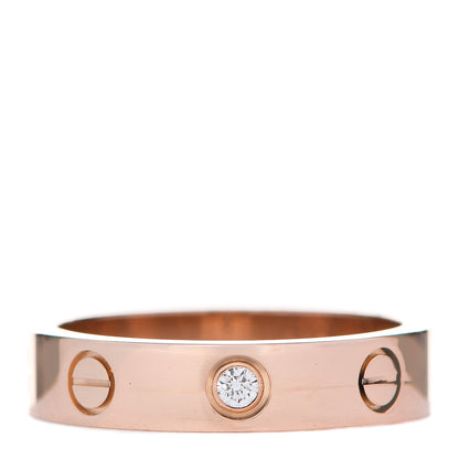 Cartier 18K Pink Gold Diamond 4mm LOVE Wedding Band Ring 49 4.75 1 of 6