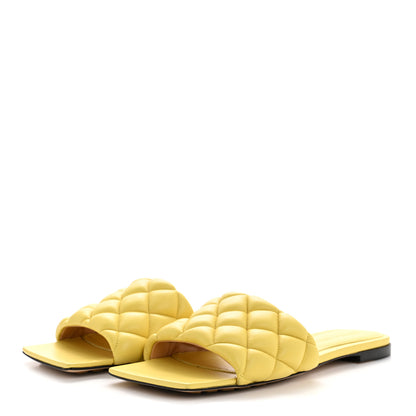 Bottega Veneta Nappa Matelasse Padded Flat Sandals 37 Pear 4 of 9