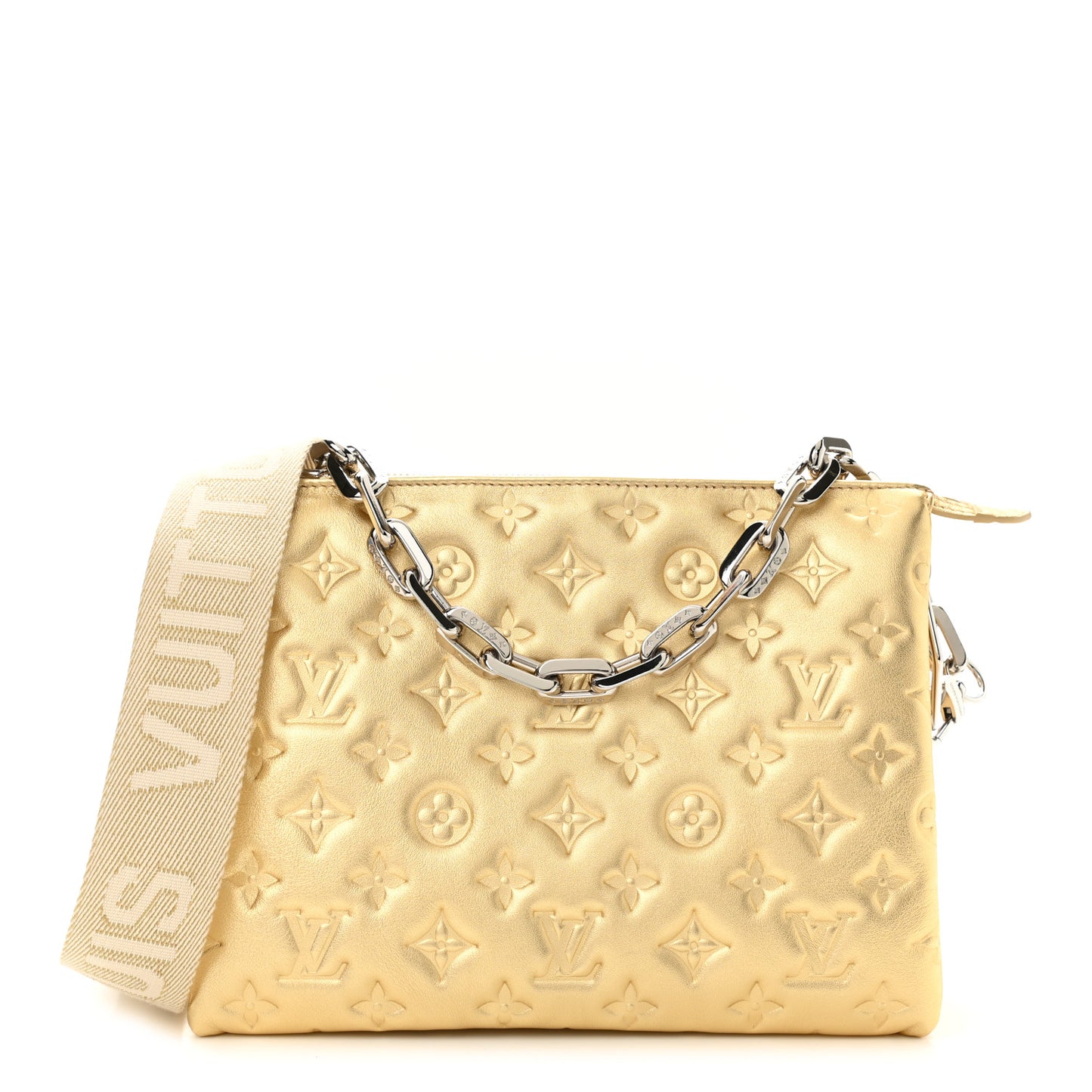 Lambskin Embossed Monogram Coussin PM Gold