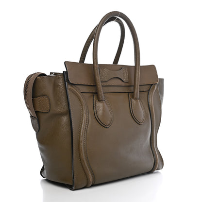 Celine Drummed Calfskin Micro Luggage Jungle 2 of 11