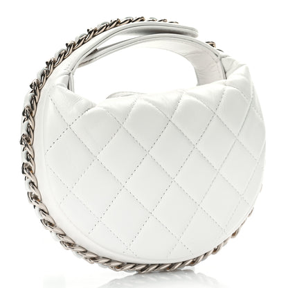 Chanel Lambskin Quilted Chain Around Pouch White 3 of 10